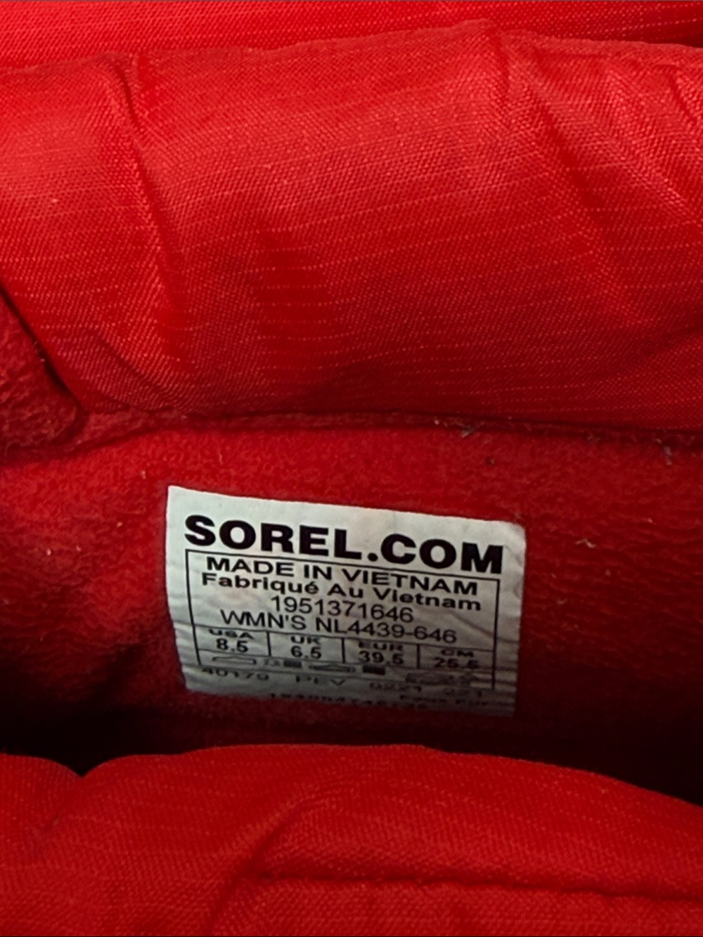 Sorel Red Quilted Zip-Up Platform Sneakers - Picture 4 of 4